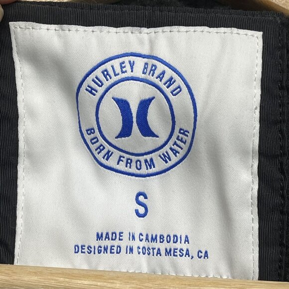 Hurley Mens Black Hooded Coat With Sherpa Lining S - Picture 2 of 6